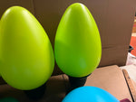 Vtg Large Lot of 6 Green & Blue Christmas Bulb Blow Molds 20" Jumbo