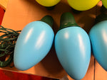 Vtg Large Lot of 6 Green & Blue Christmas Bulb Blow Molds 20" Jumbo