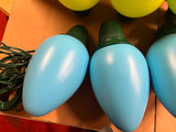 Vtg Large Lot of 6 Green & Blue Christmas Bulb Blow Molds 20" Jumbo