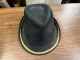 Men’s Granule Black Cotton Fedora Hat Cap Size S/M