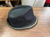 Men’s Granule Black Cotton Fedora Hat Cap Size S/M