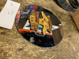 Vtg USA Eagle Derby Cover Harley Shovelhead FX FLH Wide Glide Acc Emblem Badge!!