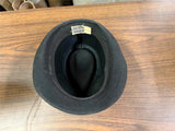 Men’s Granule Black Cotton Fedora Hat Cap Size S/M