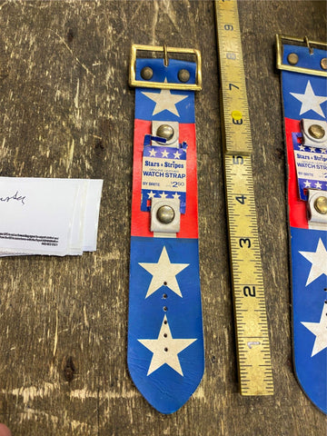 Vtg 1976 Bicentenial Stars Stripes Wrist Watch Band New Orig Tag MAGA Brite RWB