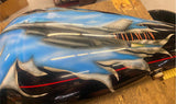Custom Paint Airbrush Gas tanks Fatbob Harley Shovelhead F16 Viper fighting Falc