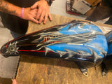 Custom Paint Airbrush Gas tanks Fatbob Harley Shovelhead F16 Viper fighting Falc