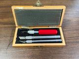 X-ACTO Products Knife Set 3 Knives 10 blades Wooden Carrying Case Sharpener