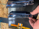 Custom Chrome Rubber Footpegs Harley Chopper Highway Pegs 5/8 Clevis Softail FX