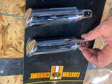 Custom Chrome Rubber Footpegs Harley Chopper Highway Pegs 5/8 Clevis Softail FX