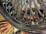 18X5.5 FAT SPOKE REAR WHEEL 25MM HARLEY SOFTAIL  CHOPPERS 200 TIRE CUSTOM CHROME