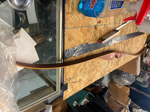 Bear Glass Powered Tigercat Vtg Recurve Bow Brown 45# 62" Archery Hunting!