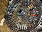 18X5.5 FAT SPOKE REAR WHEEL 25MM HARLEY SOFTAIL  CHOPPERS 200 TIRE CUSTOM CHROME