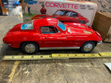 Vtg Licensed Chevy Red Corvette Car Tin Toy Orig Box Japan Battery Ichida Minty!