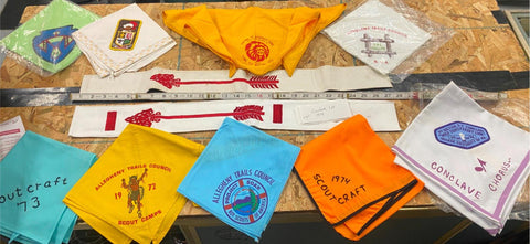 Boy Scouts Scarves 70's Conclave Allegheny Trails counsel Camps Neckerchief Lot!