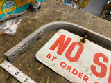 Vtg No Smoking By Order State Fire Marshal Sign Double Sided Wall Hanger mount!