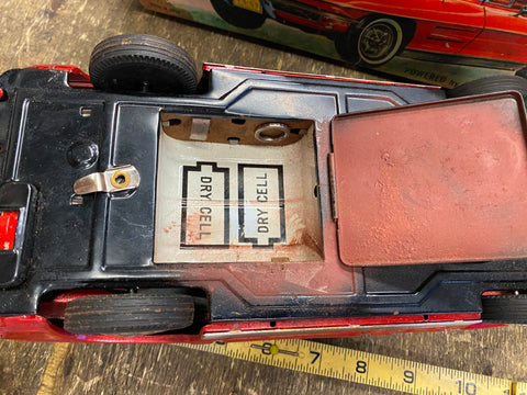 ★新春福袋2025★ Licensed Vtg Chevy Japan Box Orig Toy Tin Car Corvette Red ルアー・フライ