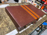 Vtg Backgammon Set 1970's Corduroy Faux Leather Travel Case Dice Board Game!