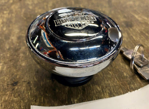 HARLEY OEM Bar & Shield Locking Gas Cap Sportster Softail Dyna Vented 2 Keys!