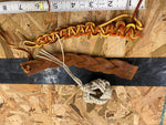 Vtg TURKS KNOT Boy Scout Leather Hand Woven NECKERCHIEF SLIDE Uniform Camp Snake