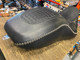 White Stitch Low Seat Harley Touring Inlay Ultra Classic Street Glide 2008^ Cust