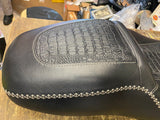 White Stitch Low Seat Harley Touring Inlay Ultra Classic Street Glide 2008^ Cust