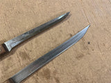 Vintage Lot Of 2 Straight Blade Wood Handled Kitchen Knives Cutlery Cattaraugus