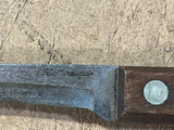 Vintage Lot Of 2 Straight Blade Wood Handled Kitchen Knives Cutlery Cattaraugus