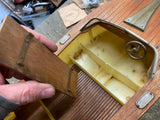 Vtg dolfin wood boat evinrude Motor battery Operated  japan Toy 15" 50's surviv
