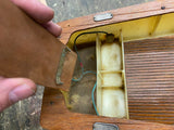 Vtg dolfin wood boat evinrude Motor battery Operated  japan Toy 15" 50's surviv