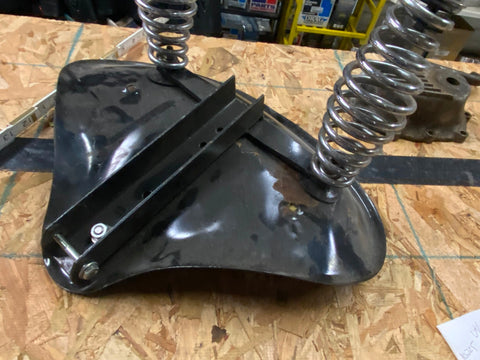 VTG Bates Solo Seat Long Springs Custom Chopper Old Skool Harley Metal Base Wide
