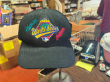 Vintage 1997 World Series New Era Snapback Hat Wool Marlins Indians USA Made