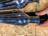 Vtg Cocktail Shaker mufflers Slip on Old Skool Trumpet Triumph Chopper 1 1/2 PR!