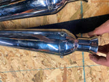 Vtg Cocktail Shaker mufflers Slip on Old Skool Trumpet Triumph Chopper 1 1/2 PR!