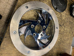 Chrome Sprotor Rear Wheel Belt Pullley 65t Brake Disc Custom 1 1/8 Brakester
