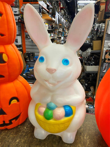 22"Vtg Easter Bunny blow mold Basket Empire lighted Yard Decor Holiday