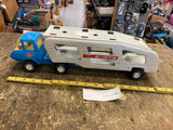 Vtg Tonka Truck Motor Mover Car Hauler Carrier Blue Tin Toy Survivor Steel Press