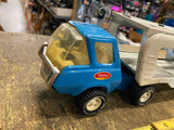 Vtg Tonka Truck Motor Mover Car Hauler Carrier Blue Tin Toy Survivor Steel Press