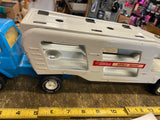 Vtg Tonka Truck Motor Mover Car Hauler Carrier Blue Tin Toy Survivor Steel Press
