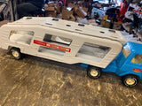 Vtg Tonka Truck Motor Mover Car Hauler Carrier Blue Tin Toy Survivor Steel Press