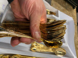 Gold Silverware Flatware Set Stylist SS guest Fancy Dinnerware forks Spoons