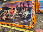 Vtg David Mann Easyriders magazine Bikes Towing Hotrod Wood Harley Choppe Poster
