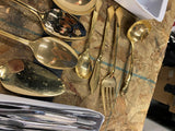 Gold Silverware Flatware Set Stylist SS guest Fancy Dinnerware forks Spoons