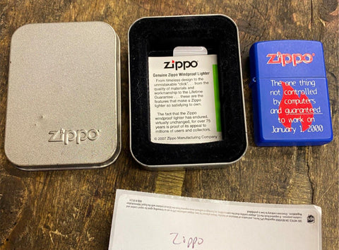 Zippo Millennium Lighter Guaranteed To Work on January 1st 2000 NIB Tin Case Vtg