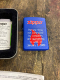 Zippo Millennium Lighter Guaranteed To Work on January 1st 2000 NIB Tin Case Vtg