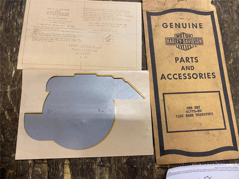 nos Gas tank decals Stickers Harley Hummer 1958 ST 61770-58 Water Slide OEM Orig