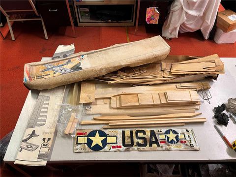 Vintage 1970s Control Line Model Airplane Kit Midwest P-51 Mustang 33" Kit