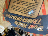 WW2 Vtg Sign Dont Waste Transportation Pullman Std Train Car Railroad Home Front