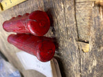 Vtg Clear See thru Red Bicycle Grips Banana Seat Muscle Wheelie bicycle 70's acc