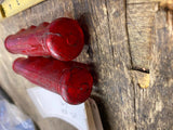 Vtg Clear See thru Red Bicycle Grips Banana Seat Muscle Wheelie bicycle 70's acc