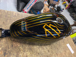 Custom Paint Airbrush Gas tank Sportster 2007^ Gold Black Bar Shield 883 1200!